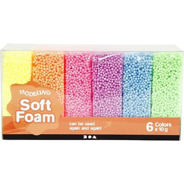 ☘️PACK 6 BOLSITAS SOFT FOAM COLORES NEÓN ☘️

Surtido de 6 bolsitas de pasta de modelar suave y ligera con pequeñas perlas de poliestireno. No se seca y se puede usar varias veces. Surtido de colores: azul neón, verde neón, amarillo neón, violeta neón, naranja neón, rosado neón. Medida: 10 gr c/bolsita.